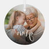 グラン祖母のスクリプトオーバーレイ ガラスオーナメント (裏面)