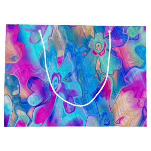 グラン絵を描グ-花模様-4- ラージペーパーバッグ (裏面)