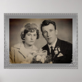 グラン縁どシルバーフレームカスタムフォトポスター ポスター