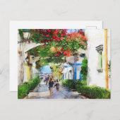 グラン・カナリアのシティスケーププエルト・デ・モーガン。絵を描. ポストカード (正面/裏面)