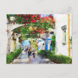 グラン・カナリアのシティスケーププエルト・デ・モーガン。絵を描. ポストカード