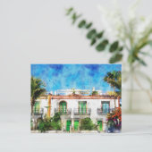 グラン・カナリアのシティスケーププエルト・デ・モーガン。絵を描. ポストカード (スタンド正面)