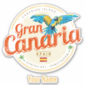 グラン・カナリアのパラオット カナリア諸島 スペイン ヴィンテージ シール (正面)