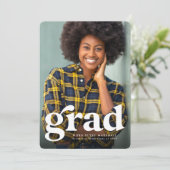 グラーはっきりしたドシンプル垂直写真卒業 案内状 (スタンド正面)