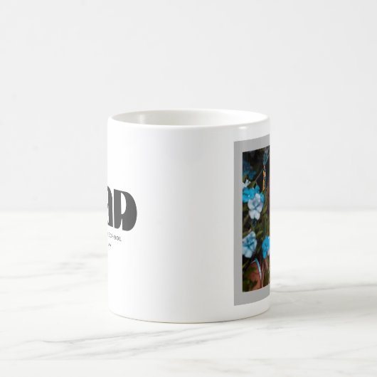 グラーはっきりしたドレトロモダンタイポグラフィ黒写真 コーヒーマグカップ (中央)