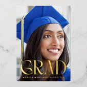 グラーエレガントド・フォイル写真卒業発表 箔招待状 (正面)