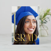 グラーエレガントド・フォイル写真卒業発表 箔招待状 (立ち正面)