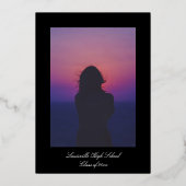 グラーエレガントド・フォイル写真卒業発表 箔招待状 (裏面)