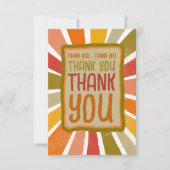 グラーカラフルドおもしろい陽気サンキューシンプルイエロ サンキューカード (正面)