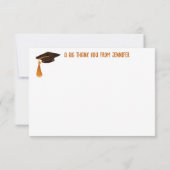 グラーカラフルドおもしろい陽気サンキューシンプルイエロ サンキューカード (裏面)