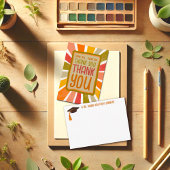 グラーカラフルドおもしろい陽気サンキューシンプルイエロ サンキューカード