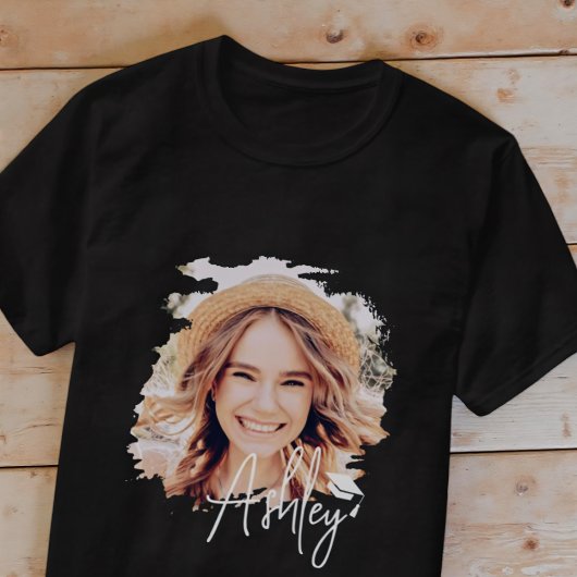 グラーシンプルドモダンクールタイポグラフィ名と写真 Tシャツ