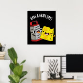 グラートデイチーズプおもしろいン黒いBGを持っている ポスター (ホームオフィス)