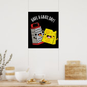 グラートデイチーズプおもしろいン黒いBGを持っている ポスター (キッチン)