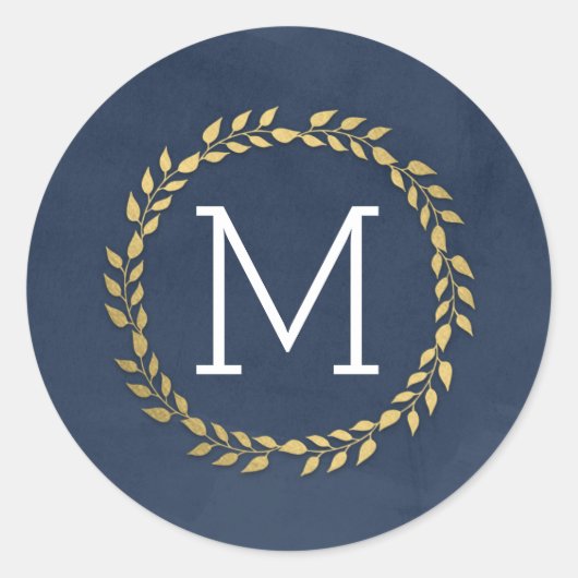 グラードイニシャル編集可能カラー卒業ステッカー ラウンドシール (正面)