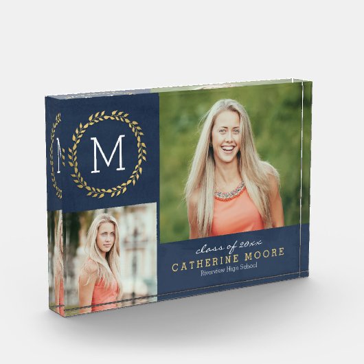 グラードイニシャル編集可能カラー卒業フォトブロック フォトブロック (左)