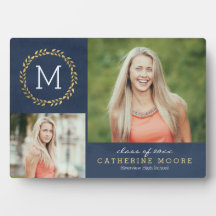 グラードイニシャル編集可能カラー卒業プラーク