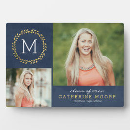 グラードイニシャル編集可能カラー卒業プラーク フォトプラーク