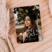 グラードオ渦巻形のーバーレイ文字卒業発表 サンキューカード