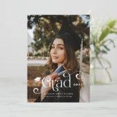 グラードオ渦巻形のーバーレイ文字卒業発表 サンキューカード (スタンド正面)