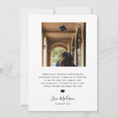 グラードオ渦巻形のーバーレイ文字卒業発表 サンキューカード (裏面)