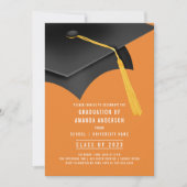 グラードキャップオレンジ卒業パーティー招待状 招待状 (正面)