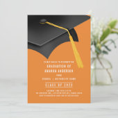 グラードキャップオレンジ卒業パーティー招待状 招待状 (スタンド正面)