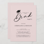 グラードキャップシックモダン書道卒業パーティー 招待状 (正面/裏面)