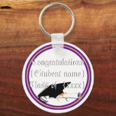 グラードキャップティルト&ディプロマとカラーパープル&金ゴールド キーホルダー (正面)