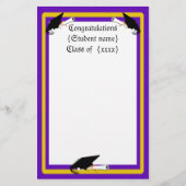 グラードキャップティルト&ディプロマとカラーパープル&金ゴールド 便箋 (正面)