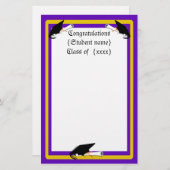 グラードキャップティルト&ディプロマとカラーパープル&金ゴールド 便箋 (正面/裏面)