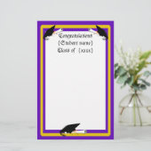 グラードキャップティルト&ディプロマとカラーパープル&金ゴールド 便箋 (スタンド正面)