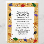 グラードキャップテーマ卒業パーティチラシ招待状 (正面/裏面)