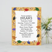 グラードキャップテーマ卒業パーティチラシ招待状 (スタンド正面)