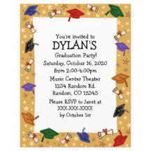 グラードキャップテーマ卒業パーティチラシ招待状