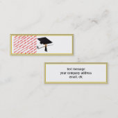 グラードキャップディプロマ – ブラック&金ゴールド スキニー名刺 (正面/裏面)
