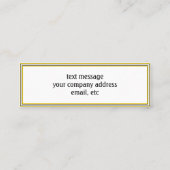 グラードキャップディプロマ – ブラック&金ゴールド スキニー名刺 (裏面)