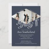 グラードキャップボウタッセルフォトコラージュ卒業パーティー 招待状 (正面)