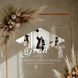 グラードキャップボウ&タッセルフォトコラージュ卒業 アクリルサイン