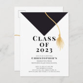 グラードキャップ卒業パーティー招待状 インビテーションポストカード (正面/裏面)