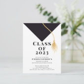 グラードキャップ卒業パーティー招待状 インビテーションポストカード (スタンド正面)