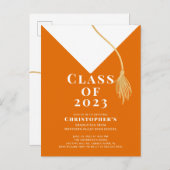 グラードキャップ卒業パーティー招待状 インビテーションポストカード (正面/裏面)