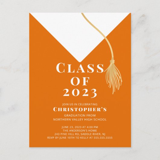 グラードキャップ卒業パーティー招待状 インビテーションポストカード (正面)