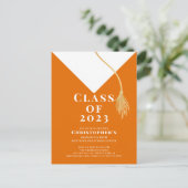 グラードキャップ卒業パーティー招待状 インビテーションポストカード (スタンド正面)