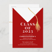 グラードキャップ卒業パーティー招待状 インビテーションポストカード (正面/裏面)