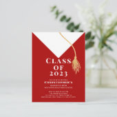 グラードキャップ卒業パーティー招待状 インビテーションポストカード (スタンド正面)