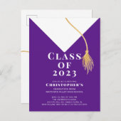 グラードキャップ卒業パーティー招待状 インビテーションポストカード (正面/裏面)