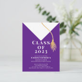 グラードキャップ卒業パーティー招待状 インビテーションポストカード (スタンド正面)