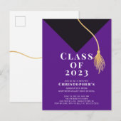 グラードキャップ卒業パーティー招待状 インビテーションポストカード (正面/裏面)