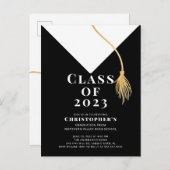 グラードキャップ卒業パーティー招待状 インビテーションポストカード (正面/裏面)